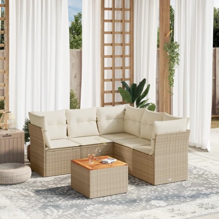 Juego de sofás jardín con cojines 6 pzas ratán sintético beige de , Conjuntos de jardín - Ref: Foro24-3255967, Precio: 412,62...