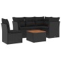 Set de sofás de jardín 6 piezas y cojines ratán sintético negro de , Conjuntos de jardín - Ref: Foro24-3255971, Precio: 398,8...