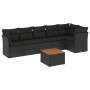 Set de comedor de jardín 7 pzas y cojines ratán sintético negro de , Conjuntos de jardín - Ref: Foro24-3255978, Precio: 440,3...