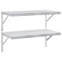 Estantes de pared 2 uds acero inoxidable plateado 75x40 cm en Estanterías | Comprar online en Foru.es