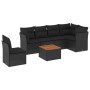 Set de comedor de jardín 7 pzas y cojines ratán sintético negro de , Conjuntos de jardín - Ref: Foro24-3255992, Precio: 440,3...