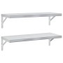 Estantes de pared 2 uds acero inoxidable plateado 75x30 cm en Estanterías | Comprar online en Foru.es