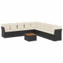 Set de sofás de jardín 10 pzas cojines ratán sintético negro de , Conjuntos de jardín - Ref: Foro24-3256021, Precio: 564,84 €...