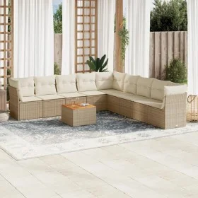 Juego de sofás jardín con cojines beige 10 pzas ratán sintético de , Conjuntos de jardín - Ref: Foro24-3256023, Precio: 647,6...