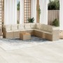 Juego de sofás jardín con cojines beige 10 pzas ratán sintético de , Conjuntos de jardín - Ref: Foro24-3256023, Precio: 683,3...