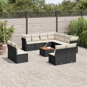 Set de sofás de jardín 12 piezas cojines ratán sintético negro de , Conjuntos de jardín - Ref: Foro24-3256035, Precio: 655,13...