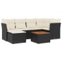 Set de comedor de jardín 7 pzas y cojines ratán sintético negro de , Conjuntos de jardín - Ref: Foro24-3256077, Precio: 412,3...