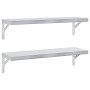 Estantes de pared 2 uds acero inoxidable plateado 75x23,5 cm en Estanterías | Comprar online en Foru.es