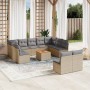 Juego de sofás jardín con cojines beige mezcla 12 pzas ratán PE de , Conjuntos de jardín - Ref: Foro24-3256220, Precio: 672,8...