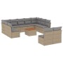 Juego de sofás jardín con cojines beige mezcla 12 pzas ratán PE de , Conjuntos de jardín - Ref: Foro24-3256220, Precio: 672,8...
