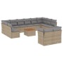Juego de sofás jardín con cojines beige mezcla 13 pzas ratán PE de , Conjuntos de jardín - Ref: Foro24-3256248, Precio: 870,2...