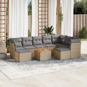 Juego de sofás jardín con cojines beige 10 pzas ratán sintético de , Conjuntos de jardín - Ref: Foro24-3256297, Precio: 613,2...