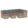 Juego de sofás jardín con cojines beige 10 pzas ratán sintético de , Conjuntos de jardín - Ref: Foro24-3256297, Precio: 613,2...