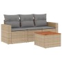 Juego de sofás jardín con cojines beige mezcla 4 pzas ratán PE de , Conjuntos de jardín - Ref: Foro24-3256325, Precio: 285,48...