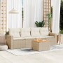 Juego de sofás jardín con cojines 5 pzas ratán sintético beige de , Conjuntos de jardín - Ref: Foro24-3256331, Precio: 373,56...