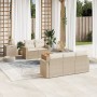 Juego de sofás jardín con cojines 6 pzas ratán sintético beige de , Conjuntos de jardín - Ref: Foro24-3256338, Precio: 480,90...