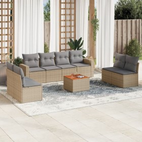 Juego de sofás jardín con cojines beige mezcla 9 pzas ratán PE de , Conjuntos de jardín - Ref: Foro24-3256416, Precio: 532,32...