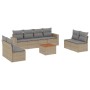 Juego de sofás jardín con cojines beige mezcla 9 pzas ratán PE de , Conjuntos de jardín - Ref: Foro24-3256416, Precio: 532,32...