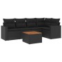 Set de sofás de jardín 6 piezas y cojines ratán sintético negro de , Conjuntos de jardín - Ref: Foro24-3256440, Precio: 410,5...