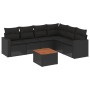 Set de comedor de jardín 7 pzas y cojines ratán sintético negro de , Conjuntos de jardín - Ref: Foro24-3256468, Precio: 453,8...