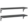 Estantes de pared 2 uds acero inoxidable negro 100x30 cm en Estanterías | Comprar online en Foru.es