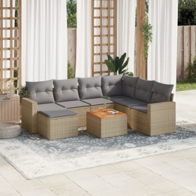 Juego de sofás jardín con cojines beige mezcla 8 pzas ratán PE de , Conjuntos de jardín - Ref: Foro24-3256570, Precio: 512,46...