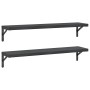 Estantes de pared 2 uds acero inoxidable negro 100x23,5 cm en Estanterías | Comprar online en Foru.es