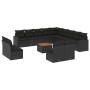Set sofás de jardín 14 pzas con cojines ratán sintético negro de , Conjuntos de jardín - Ref: Foro24-3256706, Precio: 856,91 ...