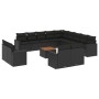 Set sofás de jardín 14 pzas con cojines ratán sintético negro de , Conjuntos de jardín - Ref: Foro24-3256727, Precio: 988,39 ...