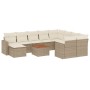Set de sofás de jardín 11pzas con cojines ratán sintético beige de , Conjuntos de jardín - Ref: Foro24-3256744, Precio: 778,4...
