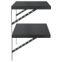 Estantes de pared 2 uds acero inoxidable negro 75x40 cm en Estanterías | Comprar online en Foru.es