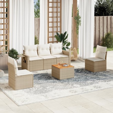 Juego de sofás jardín con cojines 6 pzas ratán sintético beige de , Conjuntos de jardín - Ref: Foro24-3256835, Precio: 393,72...