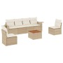 Set sofás de jardín 7 piezas y cojines ratán sintético beige de , Conjuntos de jardín - Ref: Foro24-3256842, Precio: 461,22 €...