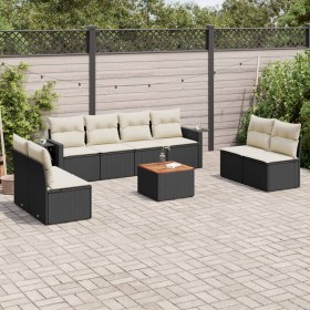Set de sofás de jardín 8 piezas y cojines ratán sintético negro de , Conjuntos de jardín - Ref: Foro24-3256854, Precio: 492,3...