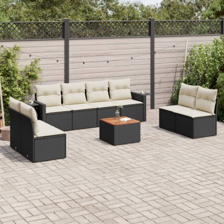 Set de sofás de jardín 8 piezas y cojines ratán sintético negro de , Conjuntos de jardín - Ref: Foro24-3256854, Precio: 492,3...