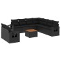Set de sofás de jardín 10 pzas cojines ratán sintético negro de , Conjuntos de jardín - Ref: Foro24-3256958, Precio: 691,76 €...