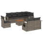Set de muebles de jardín 9 pzas y cojines ratán sintético gris de , Conjuntos de jardín - Ref: Foro24-3256991, Precio: 622,57...