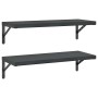 Estantes de pared 2 uds acero inoxidable negro 75x30 cm en Estanterías | Comprar online en Foru.es