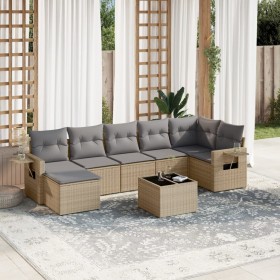 Juego de sofás de jardín con cojines beige 8 pzas ratán PE de , Conjuntos de jardín - Ref: Foro24-3252826, Precio: 525,67 €, ...