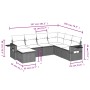 Set de comedor de jardín 7 pzas y cojines ratán sintético negro de , Conjuntos de jardín - Ref: Foro24-3252832, Precio: 471,6...