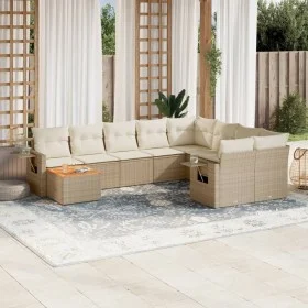 Garden sofa set with beige cushions 10 pieces synthetic rattan by , Garden sets - Ref: Foro24-3257059, Price: 700,97 €, Disco...