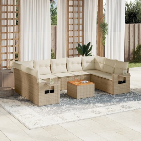 Juego de sofás jardín con cojines beige 10 pzas ratán sintético de , Conjuntos de jardín - Ref: Foro24-3257038, Precio: 729,8...