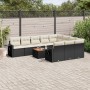 Set de sofás de jardín 11 pzas y cojines ratán sintético negro de , Conjuntos de jardín - Ref: Foro24-3257071, Precio: 639,51...