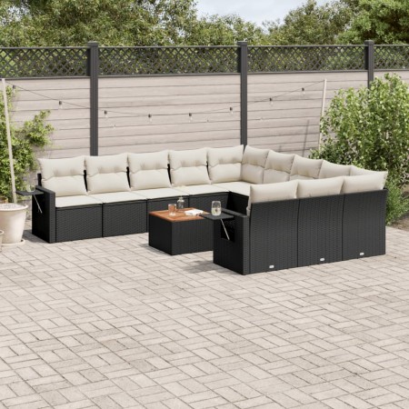Set de sofás de jardín 12 piezas cojines ratán sintético negro de , Conjuntos de jardín - Ref: Foro24-3257120, Precio: 753,00...