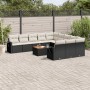 Set de sofás de jardín 12 piezas cojines ratán sintético negro de , Conjuntos de jardín - Ref: Foro24-3257120, Precio: 753,00...