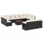 Set sofás de jardín 14 pzas con cojines ratán sintético negro de , Conjuntos de jardín - Ref: Foro24-3257134, Precio: 829,50 ...