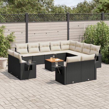 Set de sofás de jardín y cojines 13 pzas ratán sintético negro de , Conjuntos de jardín - Ref: Foro24-3257162, Precio: 873,83...