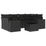 Set de comedor de jardín 7 pzas y cojines ratán sintético negro de , Conjuntos de jardín - Ref: Foro24-3254652, Precio: 507,2...