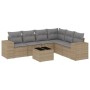 Set sofás de jardín 7 piezas y cojines ratán sintético beige de , Conjuntos de jardín - Ref: Foro24-3254956, Precio: 489,59 €...