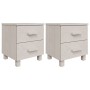 Mesitas de noche 2 uds HAMAR pino macizo blanco 40x35x44,5 cm de vidaXL, Mesitas de noche - Ref: Foro24-340409, Precio: 66,43...
